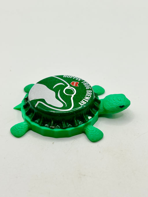 Hoppin’ Frog Brewery (Green) - Bottle Cap Magnet Turtle Shell Shocked Art