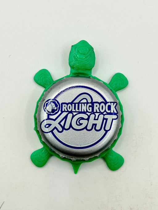 Rolling Rock Light - Bottle Cap Magnet Turtle Shell Shocked Art