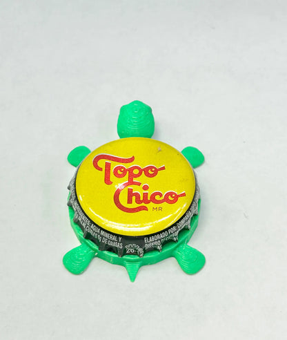 Topo Chico (Black Trim) - Bottle Cap Magnet Turtle Shell Shocked Art