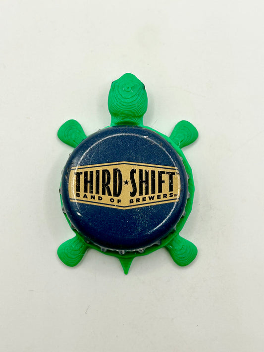 Third Shift Brewing (Vintage) - Bottle Cap Magnet Turtle