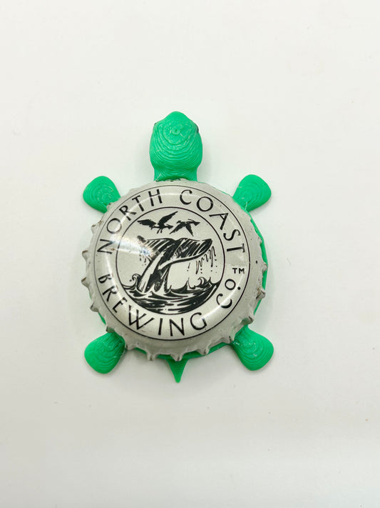 North Coast Brewing Co (Whale Tail Light Gray) - Bottle Cap Magnet Turtle