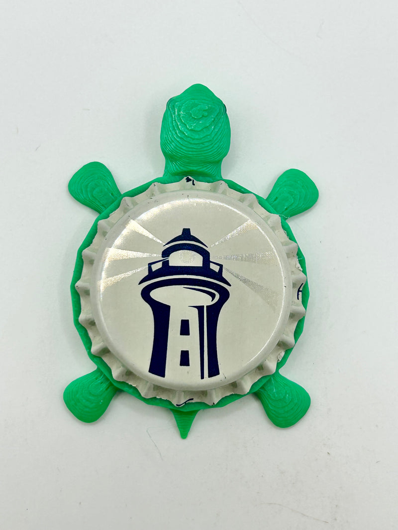 Black Pearl Brewing - Bottle Cap Magnet Turtle Shell Shocked Art