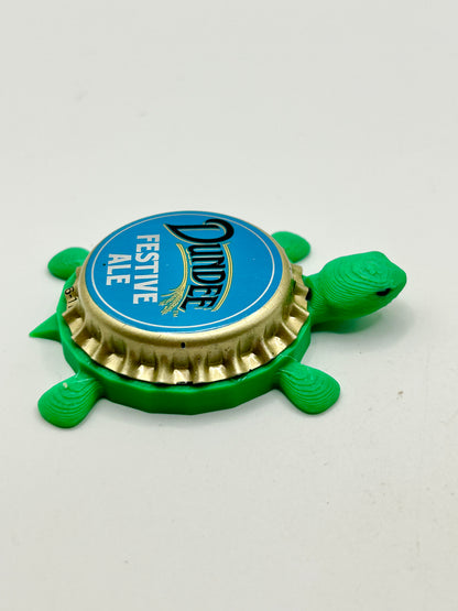 Dundee Festive Ale - Bottle Cap Magnet Turtle Shell Shocked Art