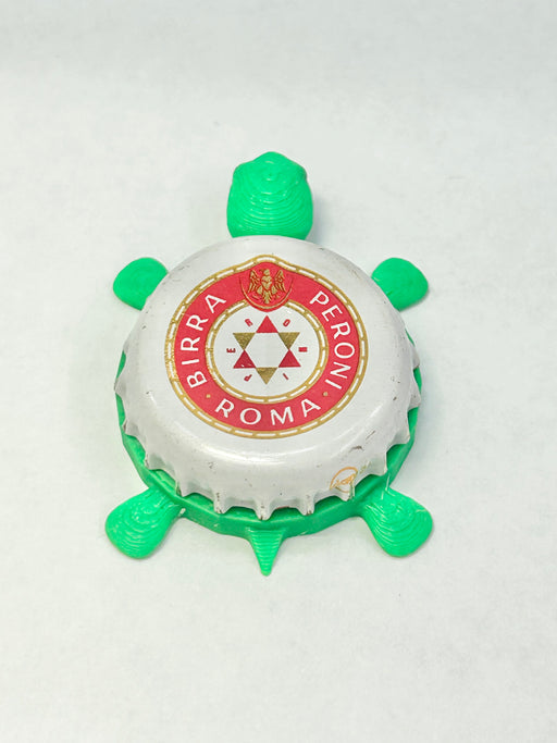 Peroni Roma Birra - Bottle Cap Magnet Turtle Shell Shocked Art