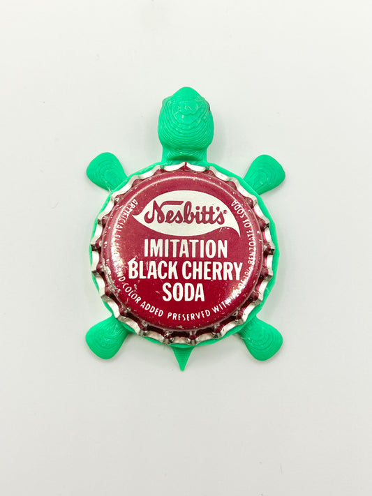 Nesbitt’s Black Cherry Soda - Bottle Cap Magnet Turtle