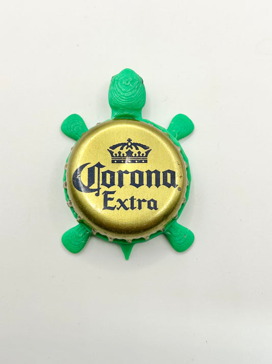 Corona Extra (Vintage All Gold) - Bottle Cap Magnet Turtle