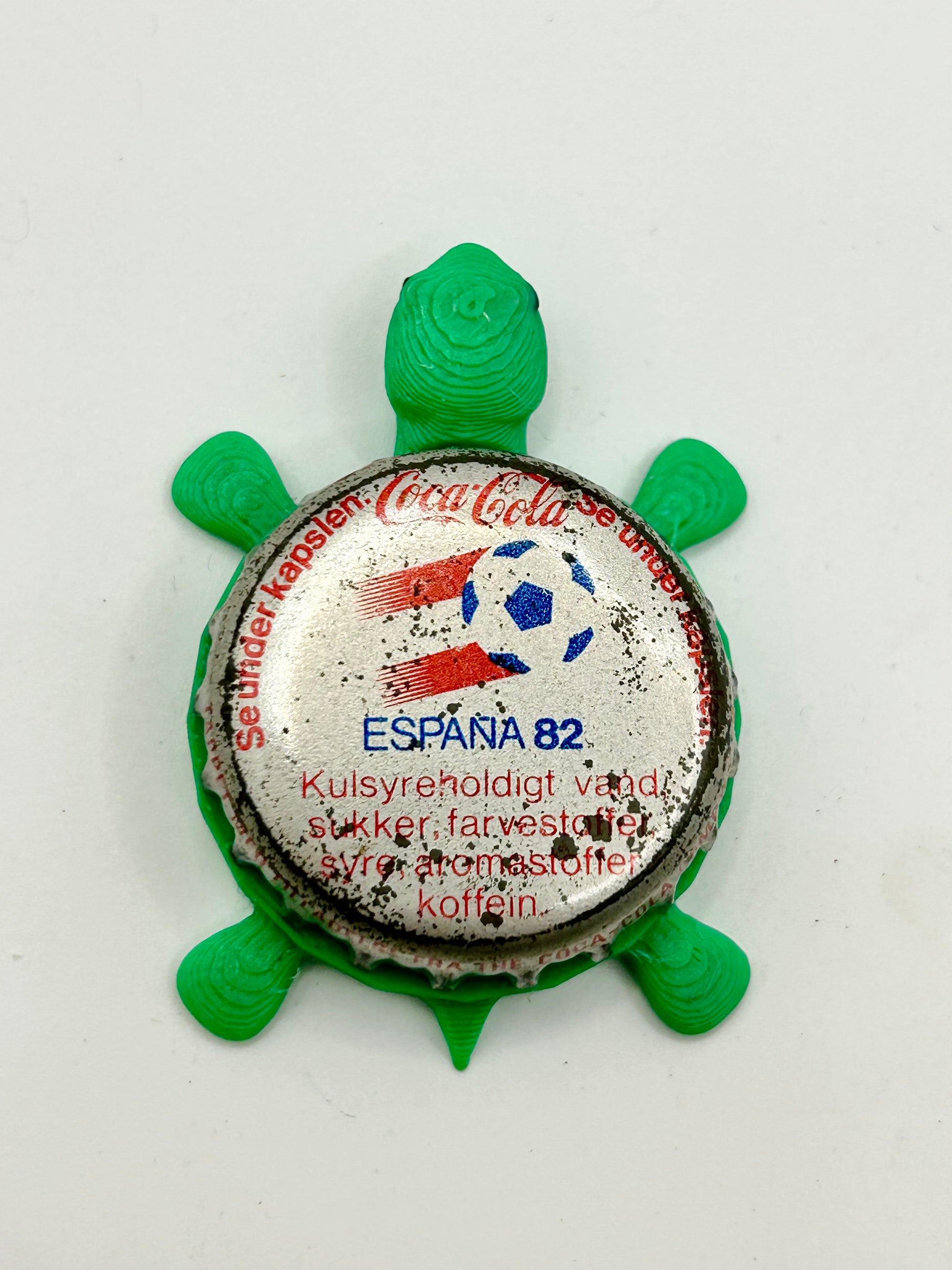 Coca-Cola Espana (Soccer, Vintage) - Bottle Cap Magnet Turtle Shell Shocked Art