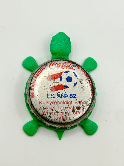 Coca-Cola Espana (Soccer, Vintage) - Bottle Cap Magnet Turtle Shell Shocked Art