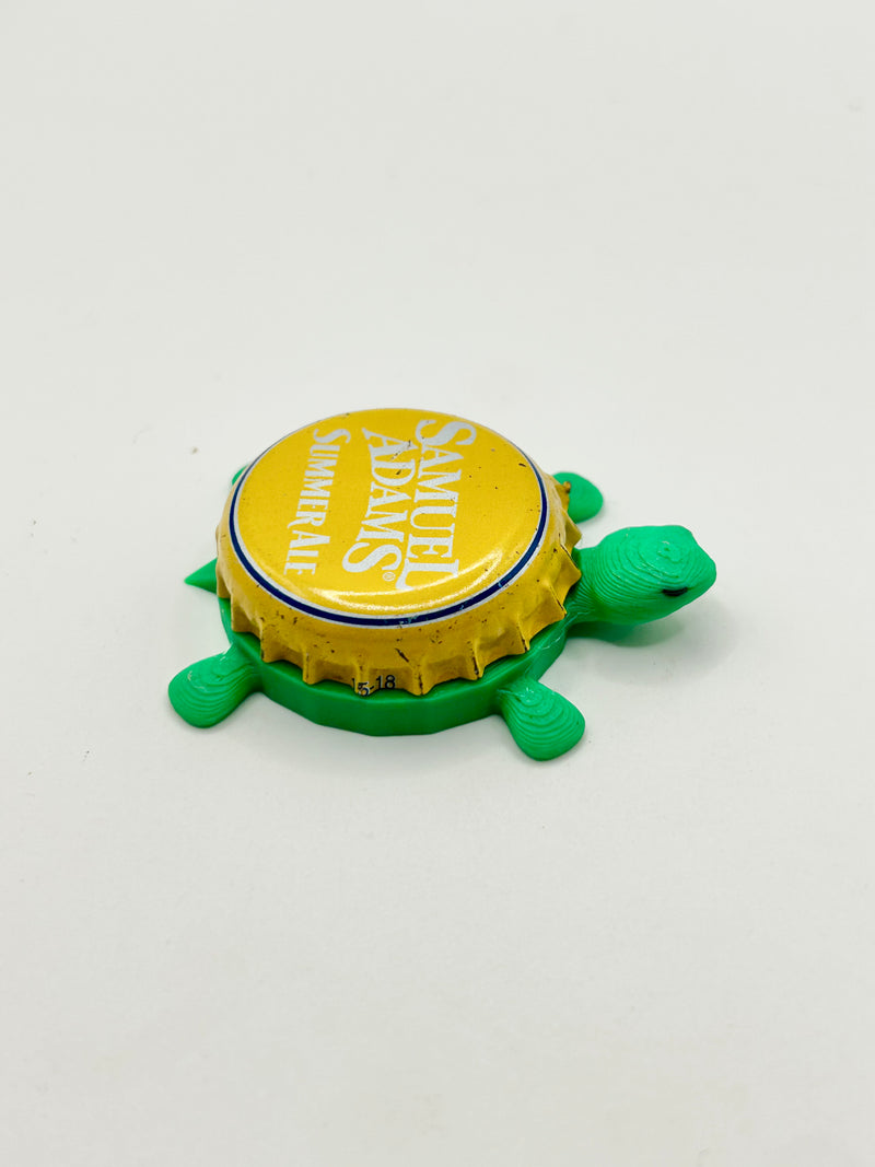Sam Adams Summer Ale (All Yellow) - Bottle Cap Magnet Turtle Shell Shocked Art