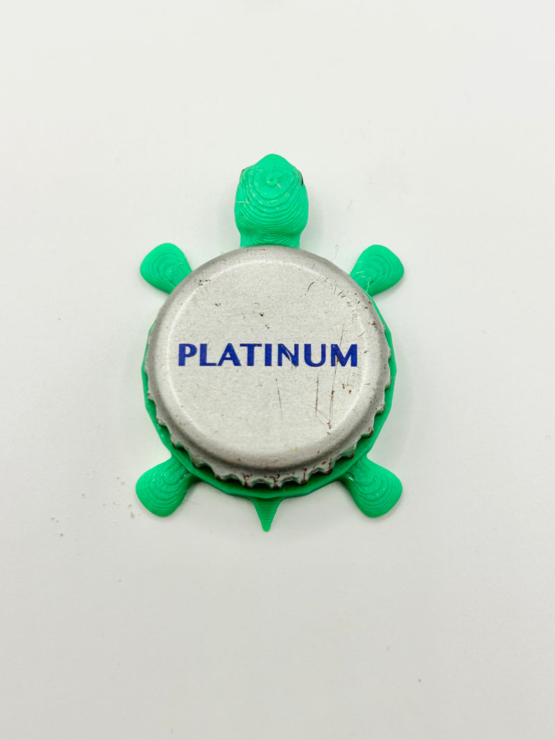 Bud Light Platinum (Vintage) - Bottle Cap Magnet Turtle Shell Shocked Art