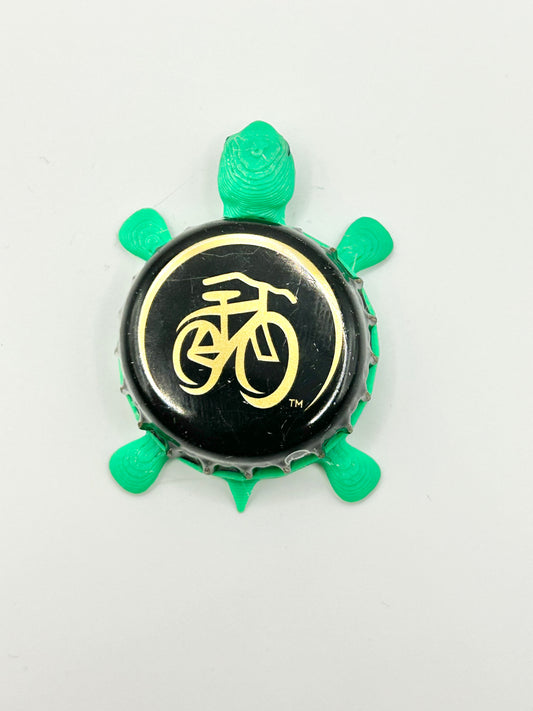 New Belgium Brewing (Black) - Bottle Cap Magnet Turtle