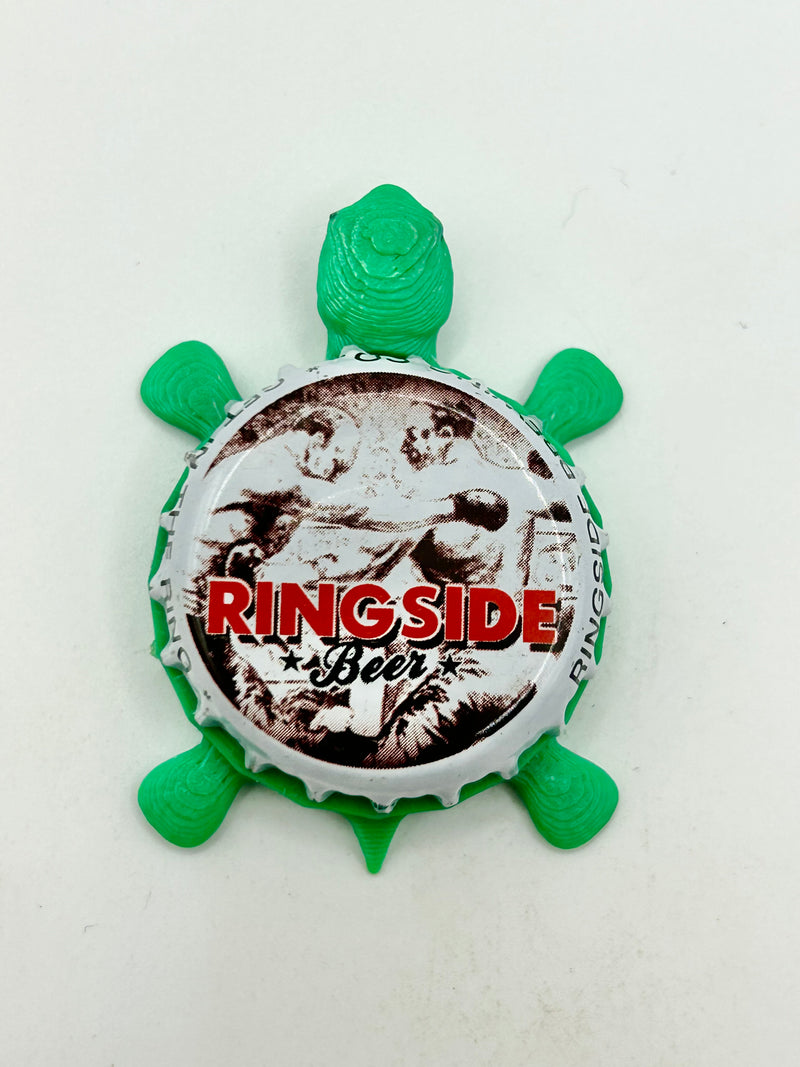 Ringside Beer - Bottle Cap Magnet Turtle Shell Shocked Art