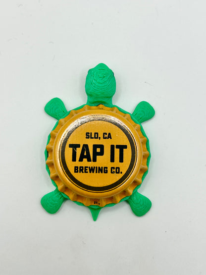 Tap It Brewing - Bottle Cap Magnet Turtle Shell Shocked Art