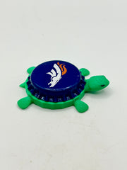 Denver Broncos - Bottle Cap Magnet Turtle Shell Shocked Art