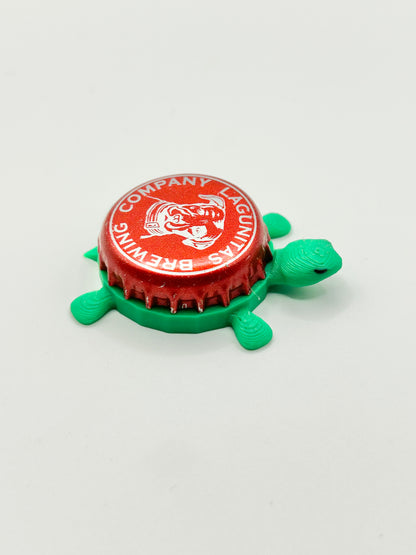 Lagunitas Brewing (Red) - Bottle Cap Magnet Turtle Shell Shocked Art