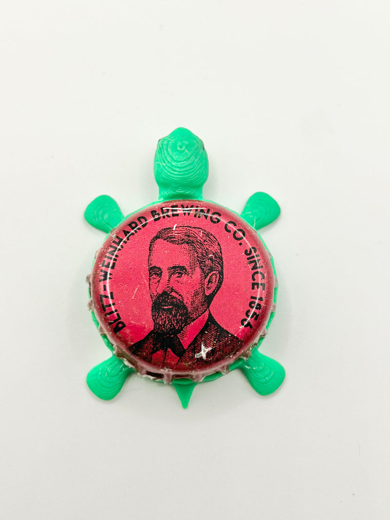 Blitz Weinhard Brewing (Red) - Bottle Cap Magnet Turtle Shell Shocked Art