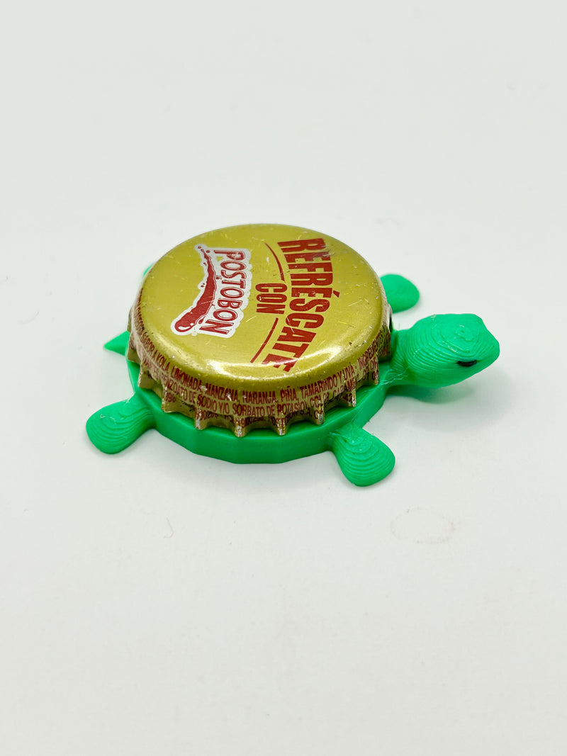 Refrescate Con Postobon - Bottle Cap Magnet Turtle Shell Shocked Art