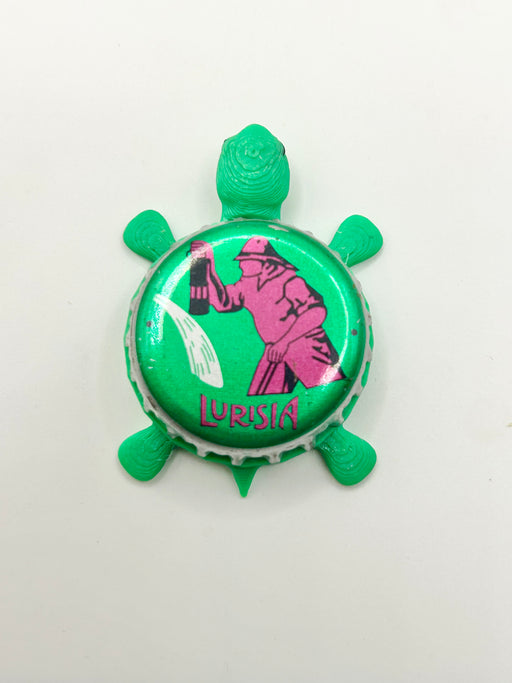 Lurisia Water - Bottle Cap Magnet Turtle Shell Shocked Art