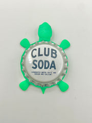 Club Soda (Vintage) - Bottle Cap Magnet Turtle Shell Shocked Art