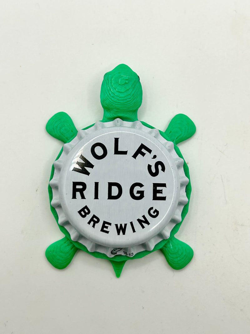 Wolf’s Ridge Brewing - Bottle Cap Magnet Turtle Shell Shocked Art