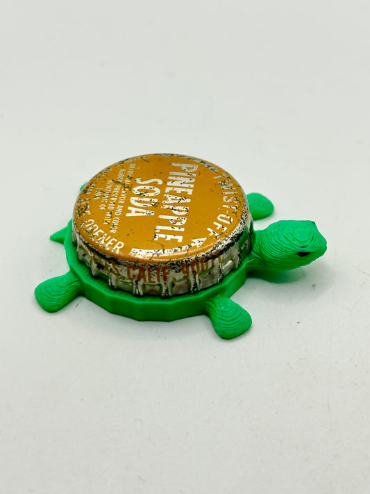 Pineapple Soda - Bottle Cap Magnet Turtle Shell Shocked Art