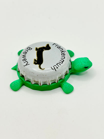 Frankenmuth Brewery - Bottle Cap Magnet Turtle Shell Shocked Art
