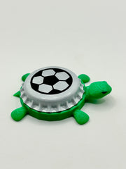 Soccer Ball - Bottle Cap Magnet Turtle Shell Shocked Art