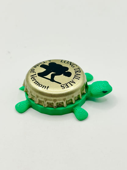 Long Trail Brewing (Gold) - Bottle Cap Magnet Turtle Shell Shocked Art