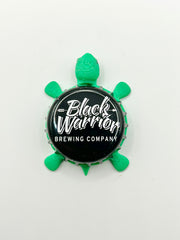 Black Warrior Brewing - Bottle Cap Magnet Turtle Shell Shocked Art