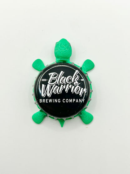Black Warrior Brewing - Bottle Cap Magnet Turtle Shell Shocked Art