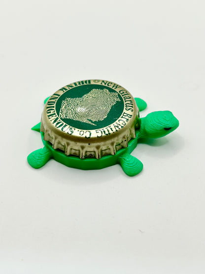 New Glarus Brewing - Bottle Cap Magnet Turtle Shell Shocked Art