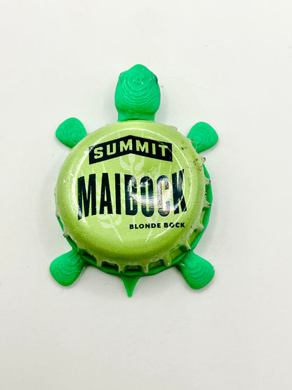 Summit Maibock Blonde Bock - Bottle Cap Magnet Turtle Shell Shocked Art