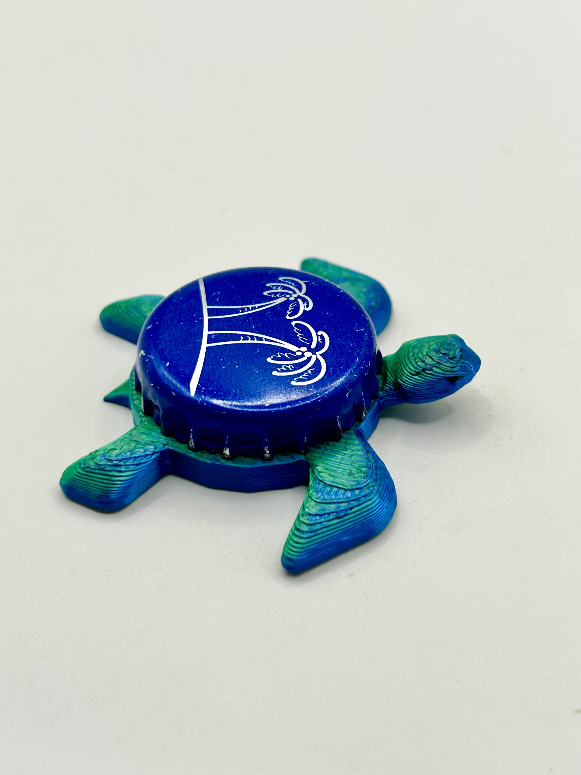 Seagrams (2 Palm Trees) - Sea Turtle Bottle Cap Magnet Shell Shocked Art