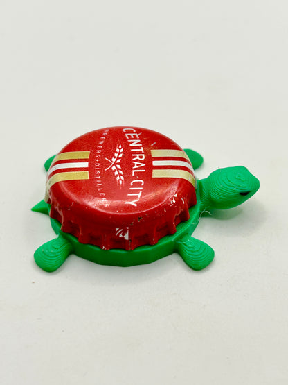 Central City Brewers & Distillers - Bottle Cap Magnet Turtle Shell Shocked Art