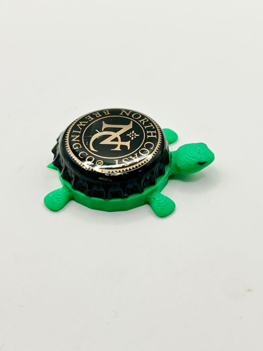 North Coast Brewing Co (Black and Beige) - Bottle Cap Magnet Turtle