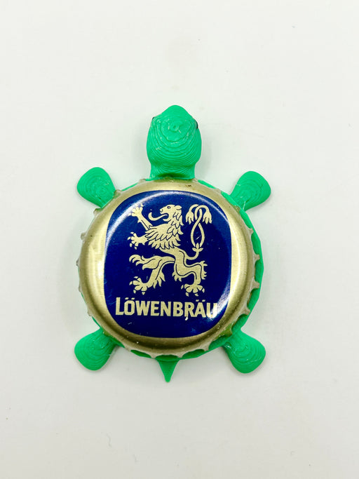 Lowenbrau - Bottle Cap Magnet Turtle Shell Shocked Art