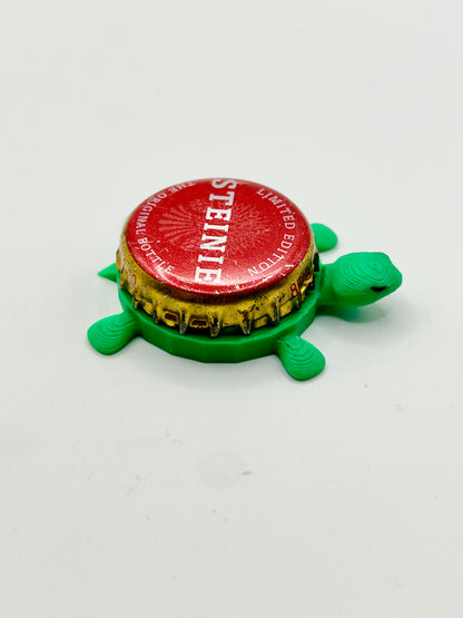 Steinie Miller Brewing - Bottle Cap Magnet Turtle Shell Shocked Art