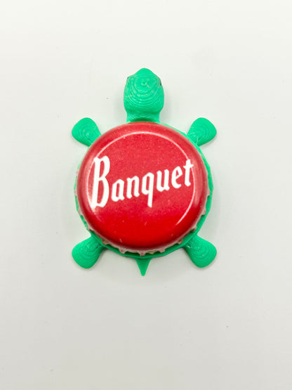 Coors Banquet Beer - Bottle Cap Magnet Turtle Shell Shocked Art