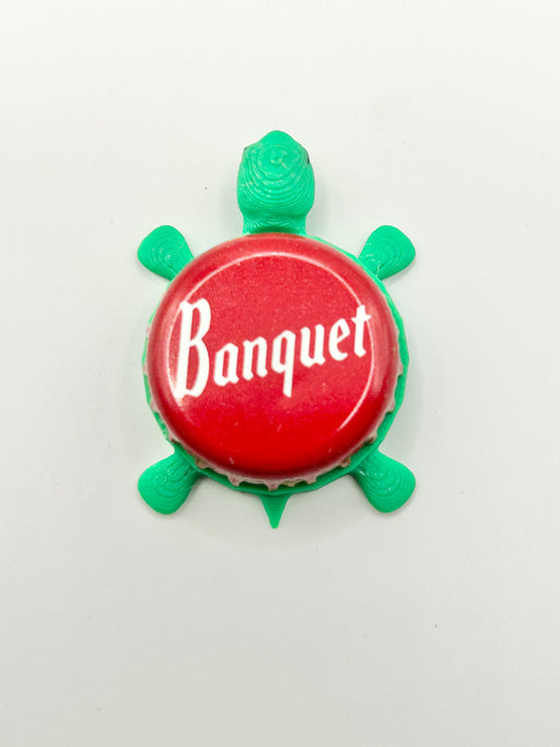 Coors Banquet Beer - Bottle Cap Magnet Turtle Shell Shocked Art