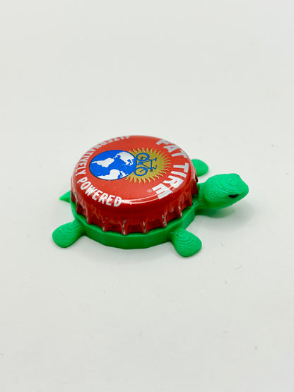 Fat Tire New Belgium Brewing (Vintage) - Bottle Cap Magnet Turtle Shell Shocked Art