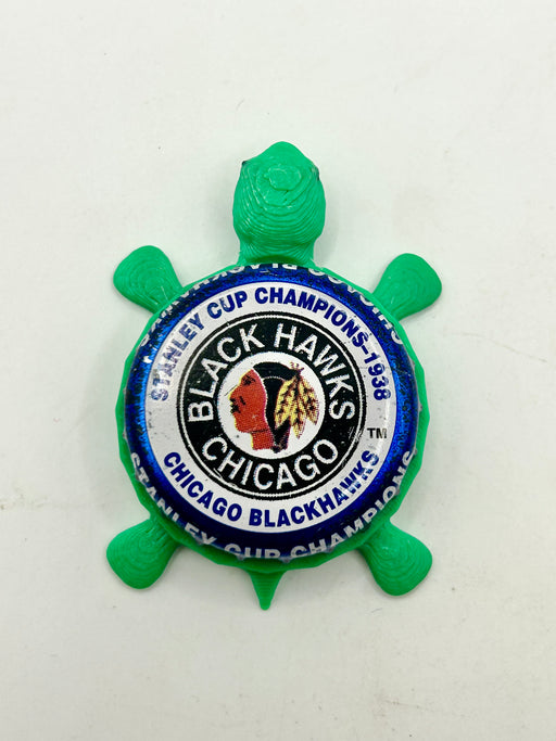 Chicago Blackhawks Stanley Cup Champions (1938) - Bottle Cap Magnet Turtle Shell Shocked Art