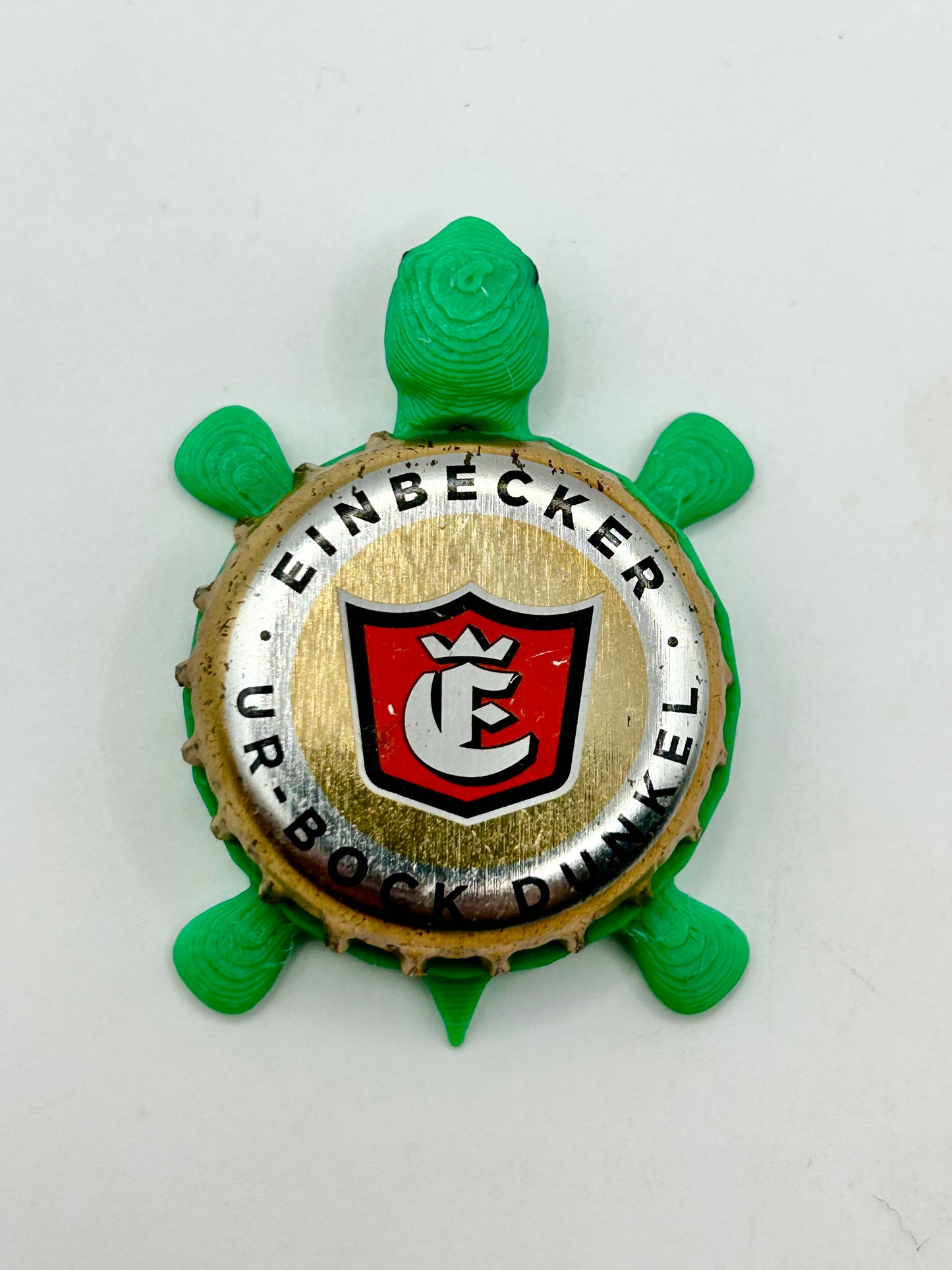 Einbecker German Beer (Ur-Bock Dunkel) - Bottle Cap Magnet Turtle Shell Shocked Art