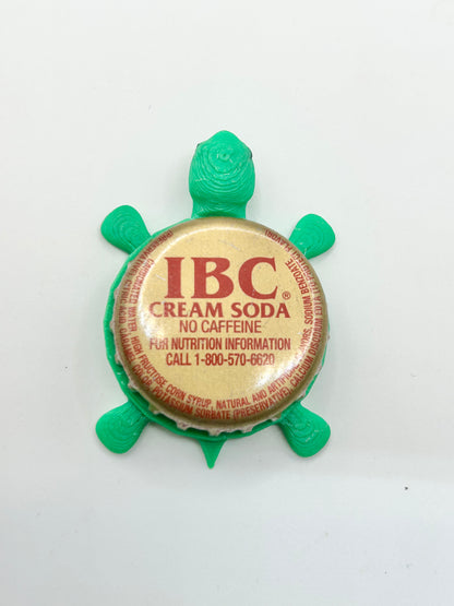 IBC Cream Soda (Older Design) - Bottle Cap Magnet Turtle Shell Shocked Art
