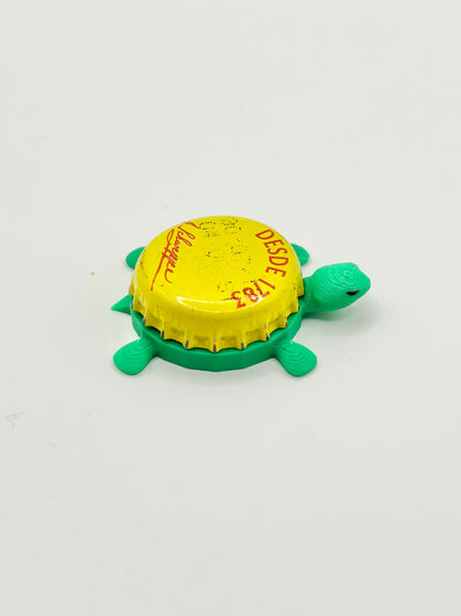 Schweppe’s (Yellow, Red Text) - Bottle Cap Magnet Turtle Shell Shocked Art