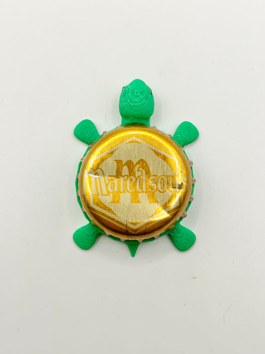 Maredsous Beer (Orange) - Bottle Cap Magnet Turtle