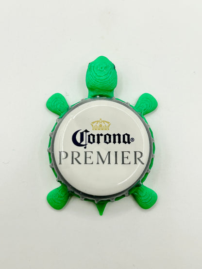 Corona Premier (New Design) - Bottle Cap Magnet Turtle Shell Shocked Art