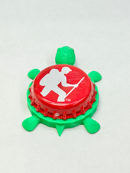Long Trail Brewing - Bottle Cap Magnet Turtle Shell Shocked Art