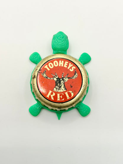 Tooheys Red - Bottle Cap Magnet Turtle Shell Shocked Art