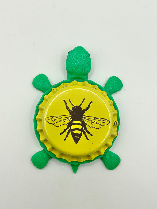 Plan Bee Brewing - Bottle Cap Magnet Turtle Shell Shocked Art