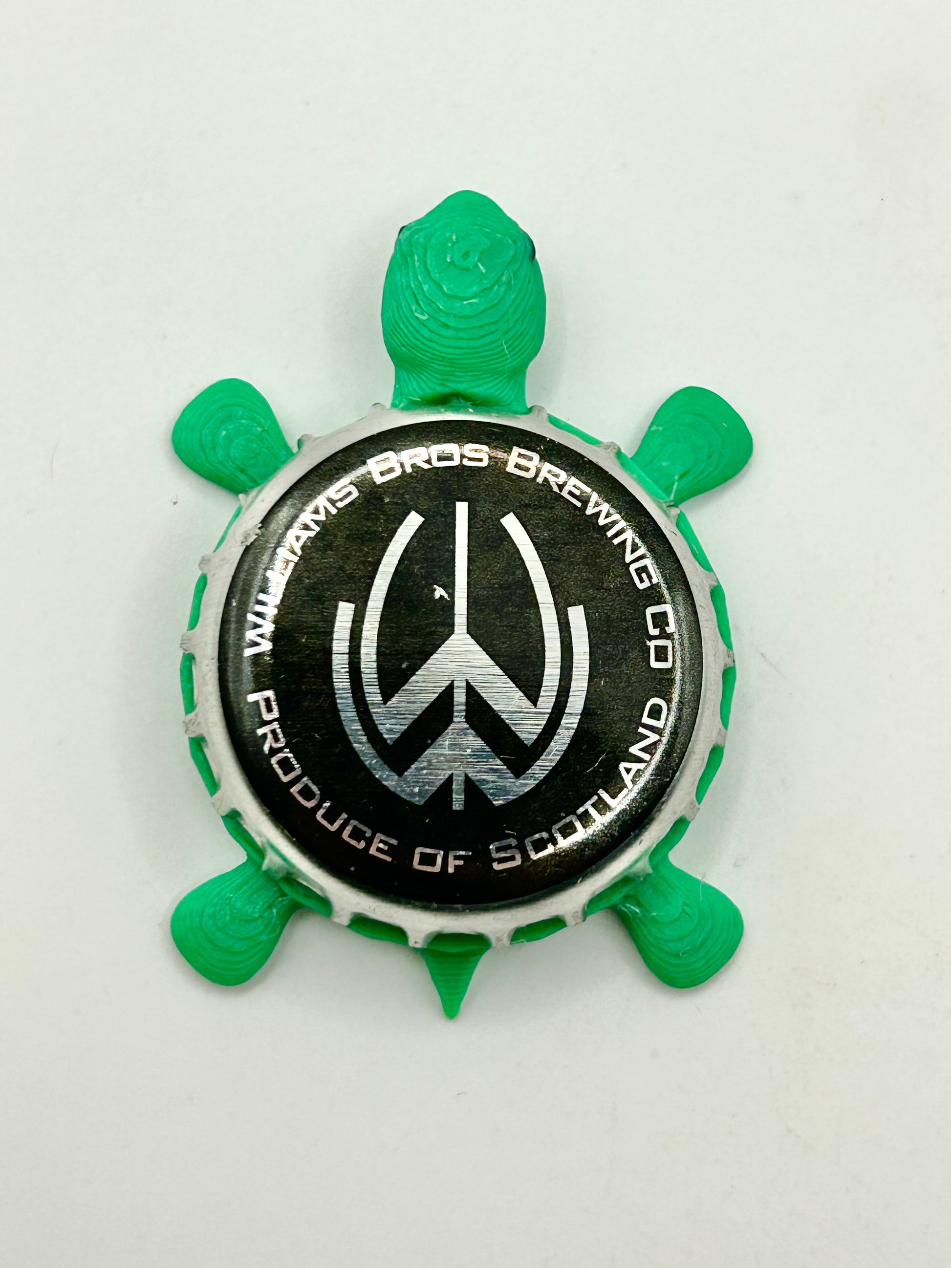 Williams Bros Brewing (Black) - Bottle Cap Magnet Turtle Shell Shocked Art